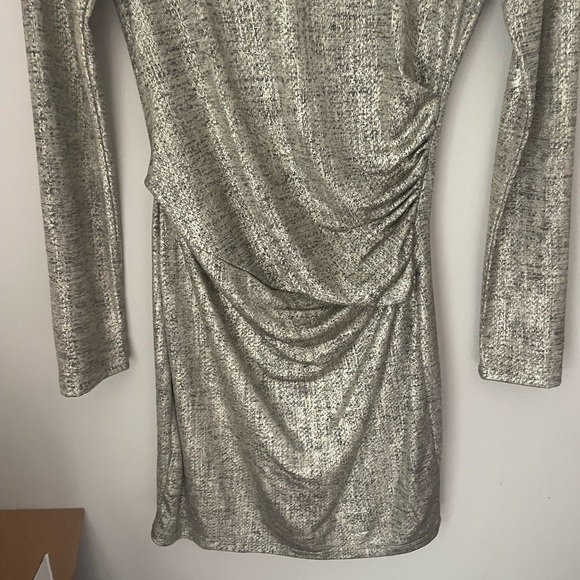 Lulu's Metallic Ruched Long Sleeve Bodycon Dress - Picture 2 of 9